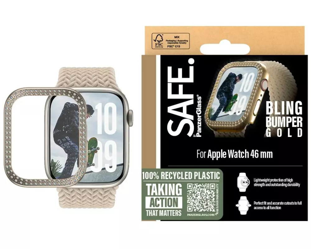 SAFE. Displayschutz Bling Bumper Gold 45 mm