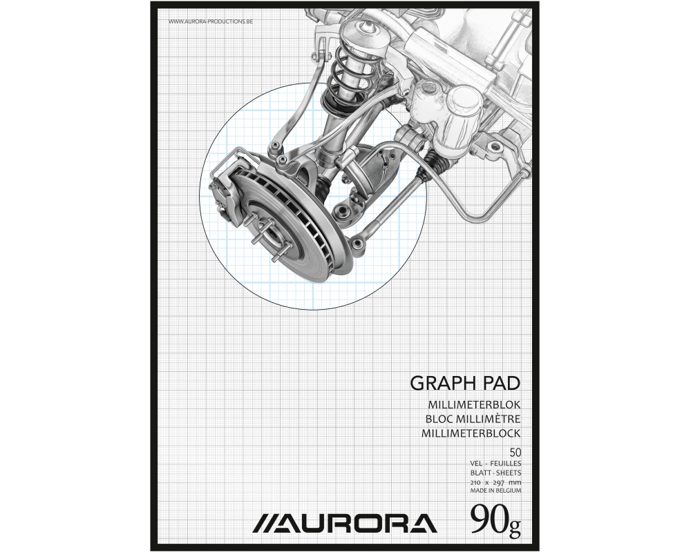 AURORA Millimeterpapier A4 MID51 90g weiss 50 Blatt