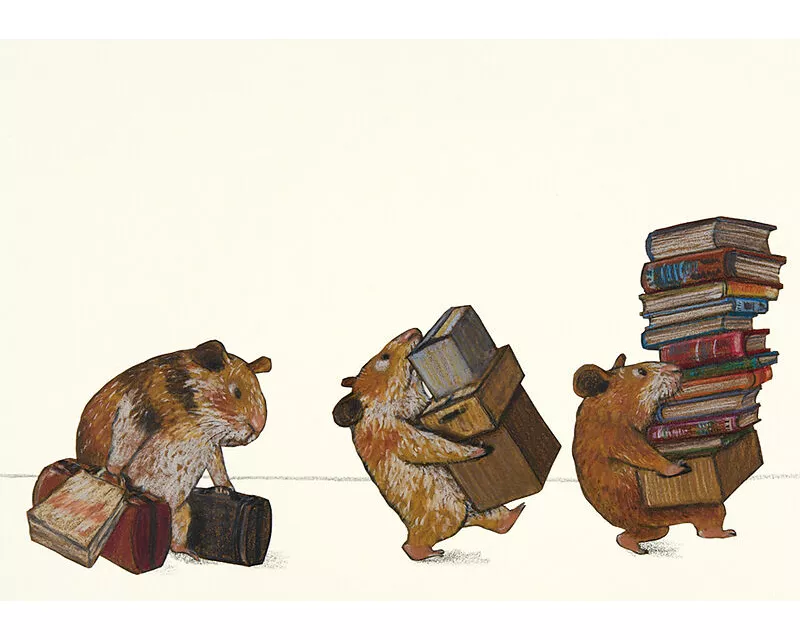 Bücherhamster Postkarte VE 1=10