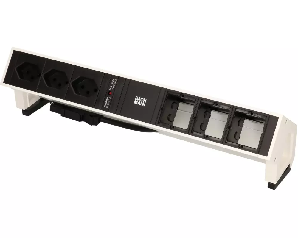 Bachmann Tischsteckdosenleiste DESK 2, 3x T13, 90°, 3x ABD leer