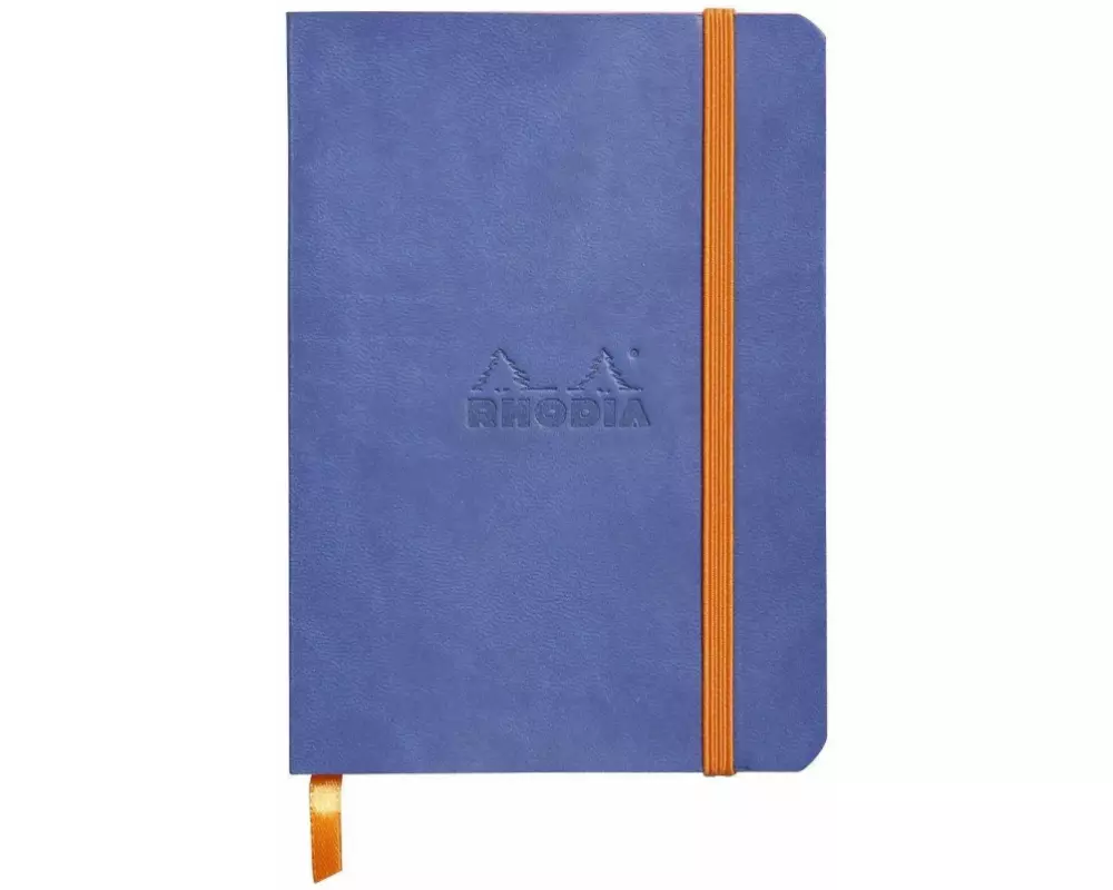 Rhodiarama Notizbuch Softcover A6 72 Blatt Dot-Lineatur saphirblau 90g, mit Gummizugverschluss