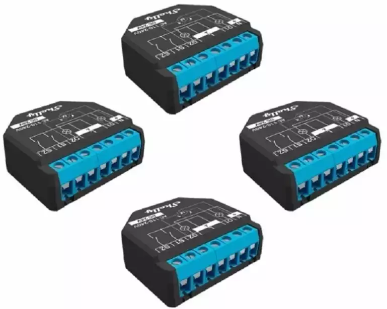 Shelly WLAN-Schaltaktor Shelly Plus 2PM WiFi-Switch, 4 Stück