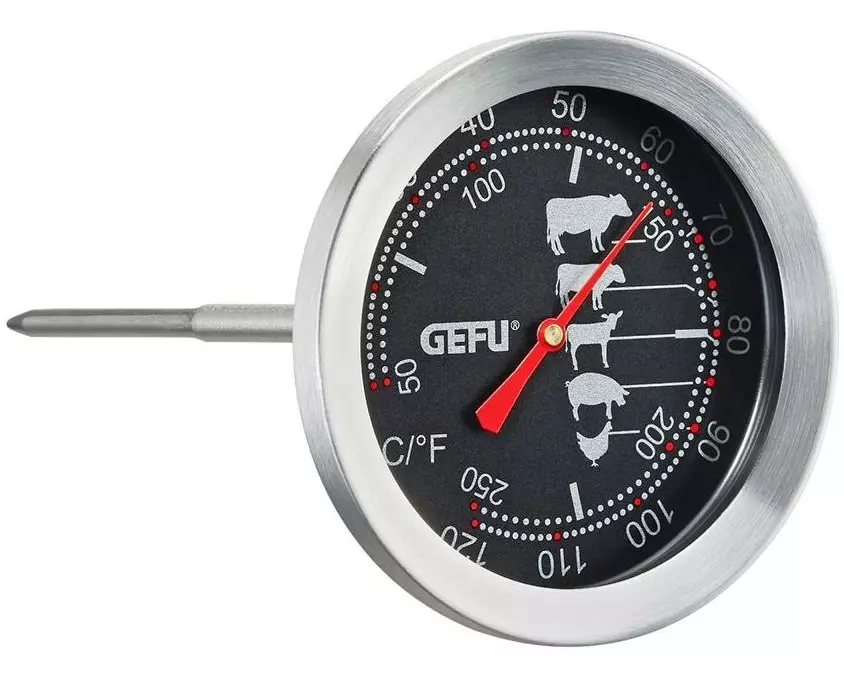 GEFU Bratenthermometer Messimo Schwarz/Silber