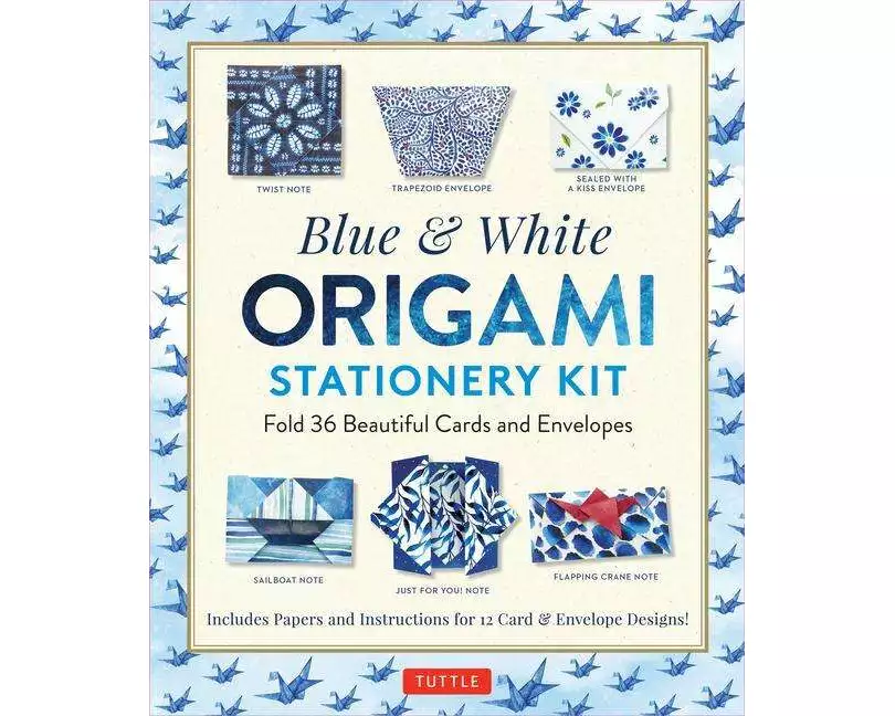 Blue & White Origami Stationery Kit