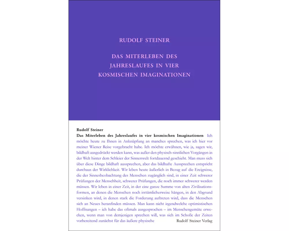 Das Miterleben des Jahreslaufes in vier kosmischen Imaginationen
