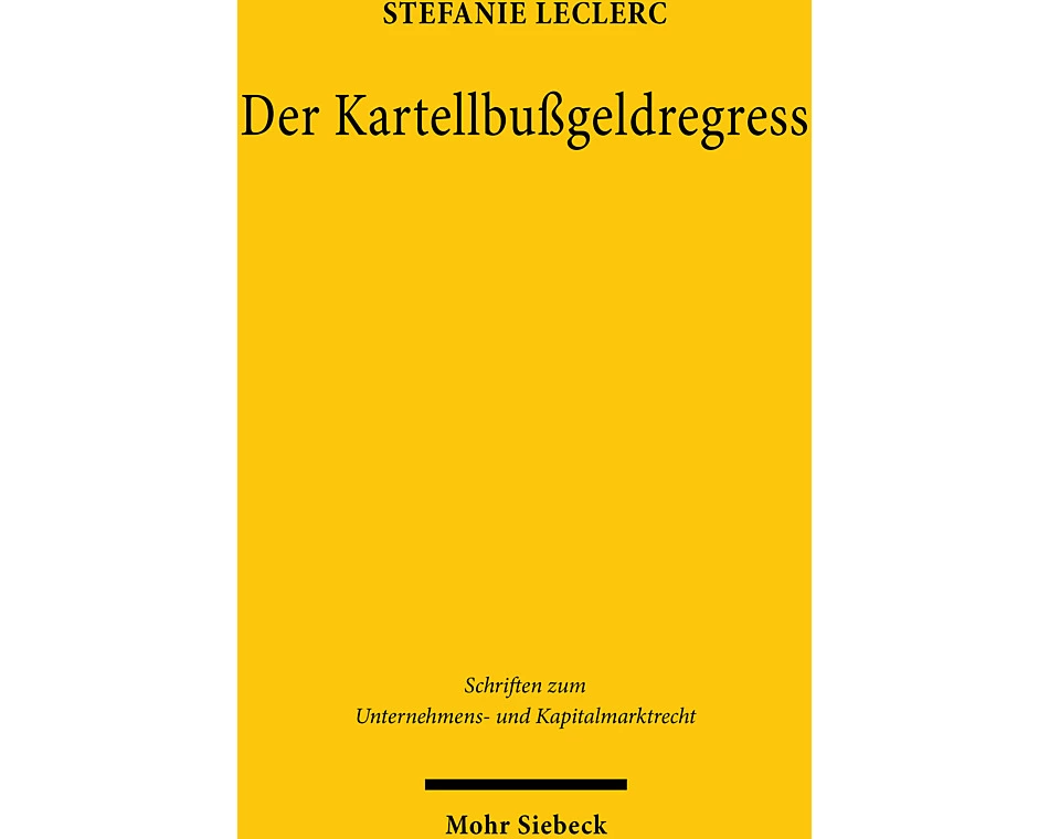 Der Kartellbußgeldregress