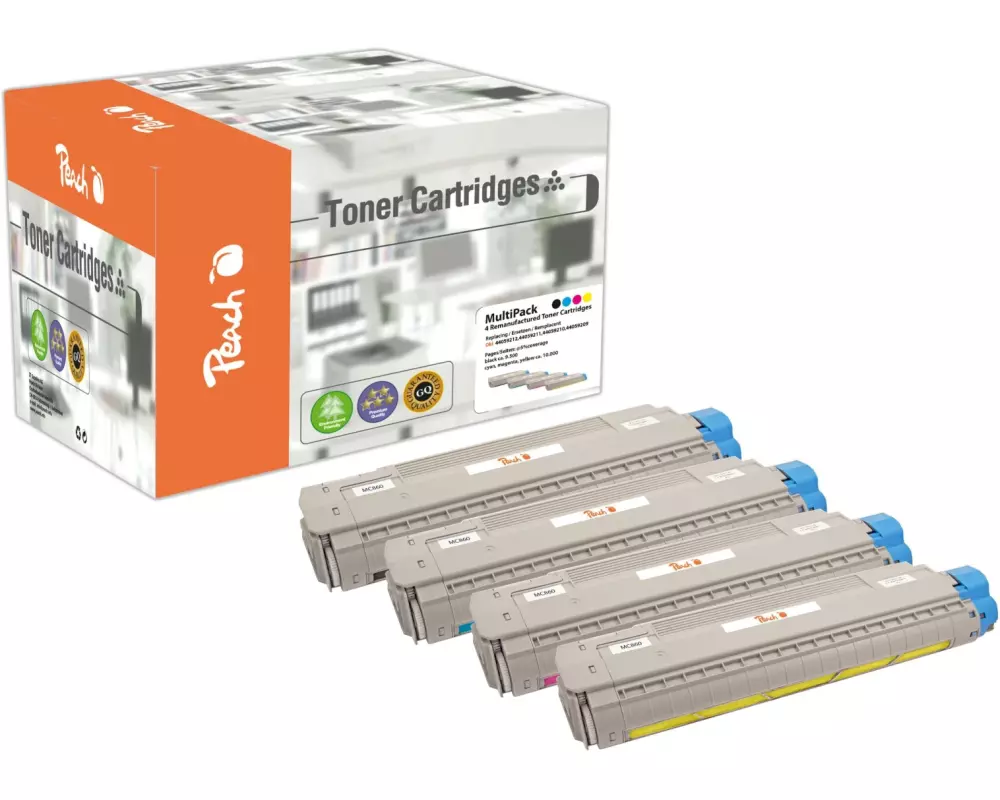 Peach Tonerset OKI MC860-Series BK, C, M, Y