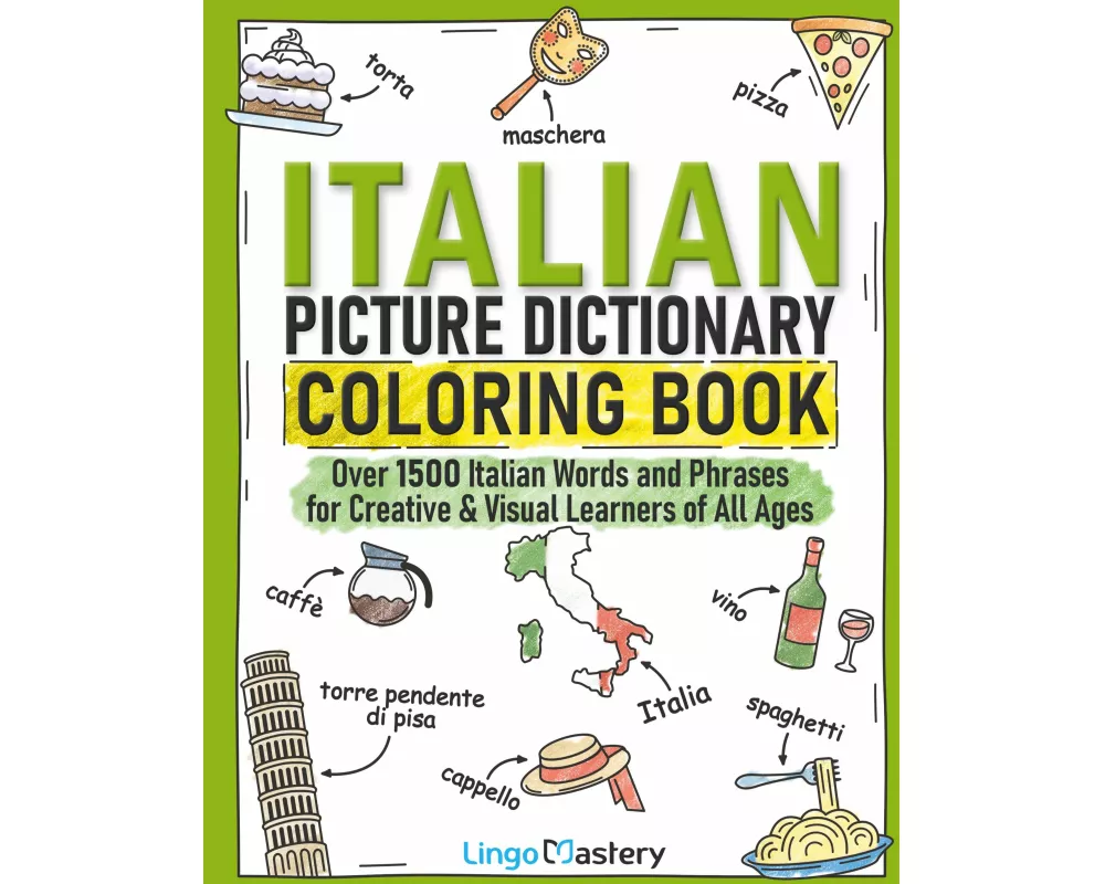 Italian Picture Dictionary Coloring Book
