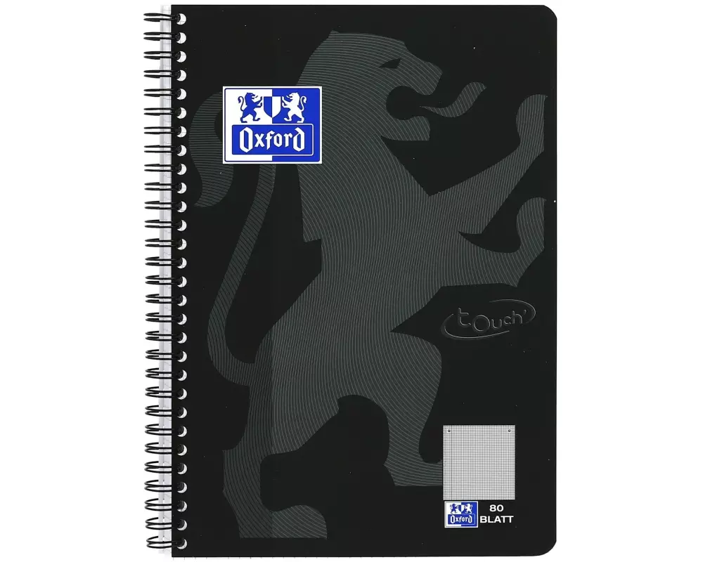 Oxford Notizheft Touch Collegeblock L28, B5, Kariert, Schwarz