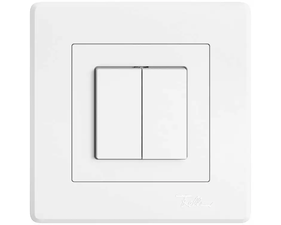 Feller EDIZIOliv Schalter UP-Doppeldruckschalter SCH 3+3 Weiss