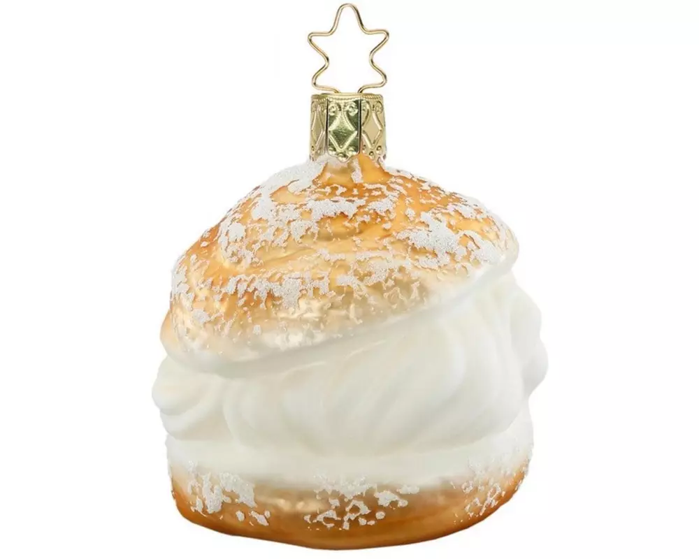 Inge Glas Manufaktur Weihnachtskugel Windbeutel Weiss