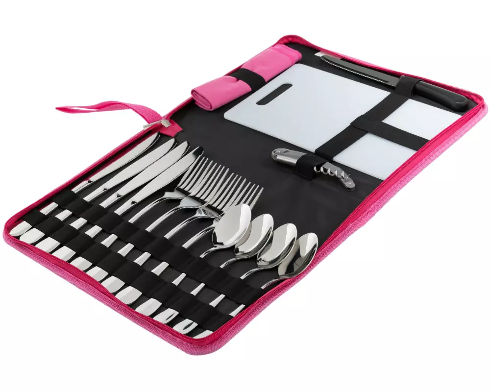 KOOR Outdoor-Besteck-Set 4 Personen, Rosa