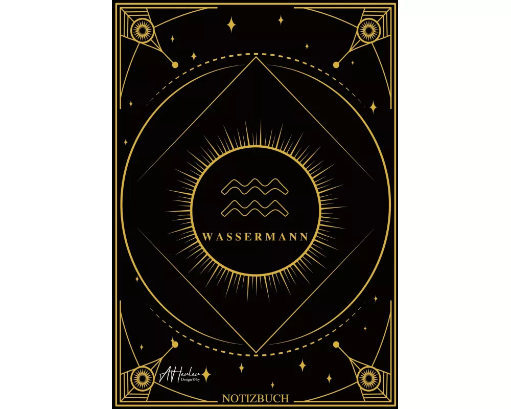 Edles Notizbuch Sternzeichen Wassermann | Designed by Alfred Herler