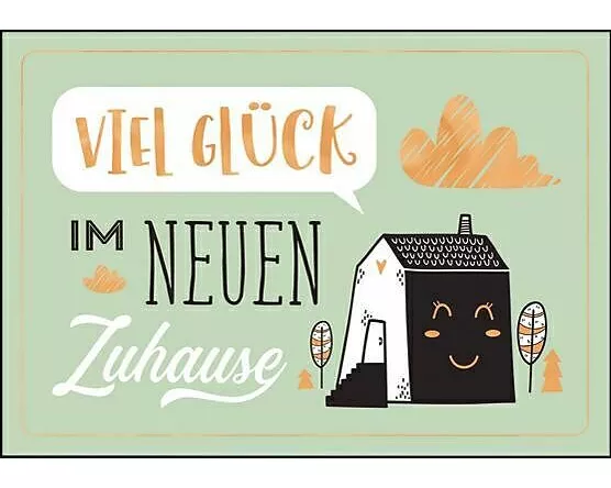 Doppelkarte. Zum neuen Zuhause (Haus)