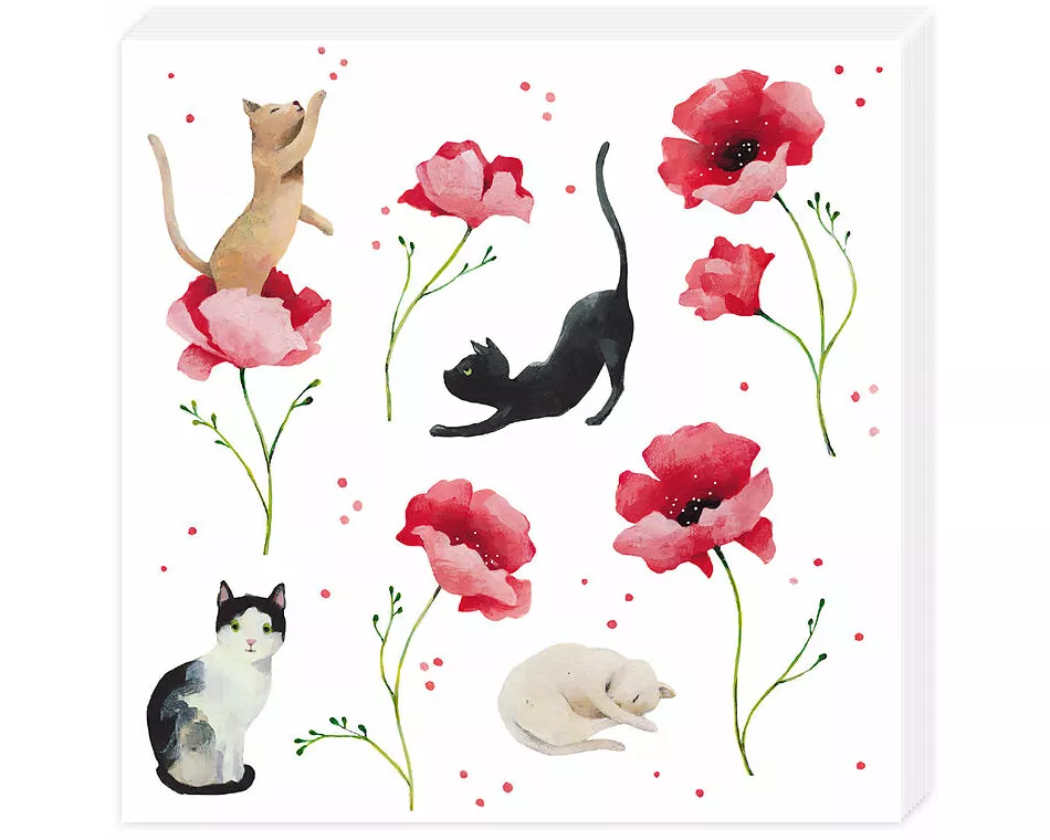 Cocktailserviette. Katzen