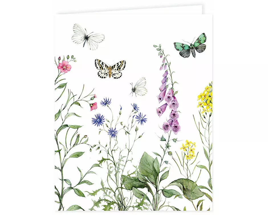 Mini-Doppelkarte. Wildblumen