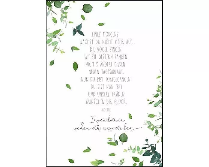 Doppelkarte. Irgendwann... (Trauer - Blätter)