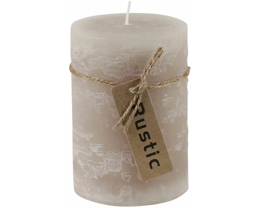 FS-STAR Kerze Rustic Ø 7x10cm taupe