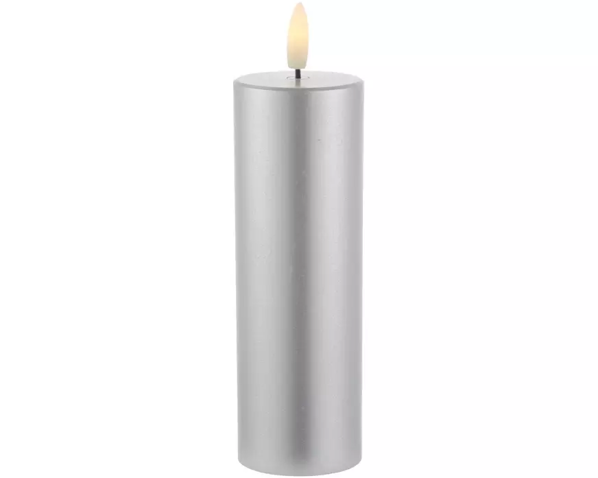 Sirius LED-Kerze Sille Exclusive, Ø 5 x 15 cm, Silber