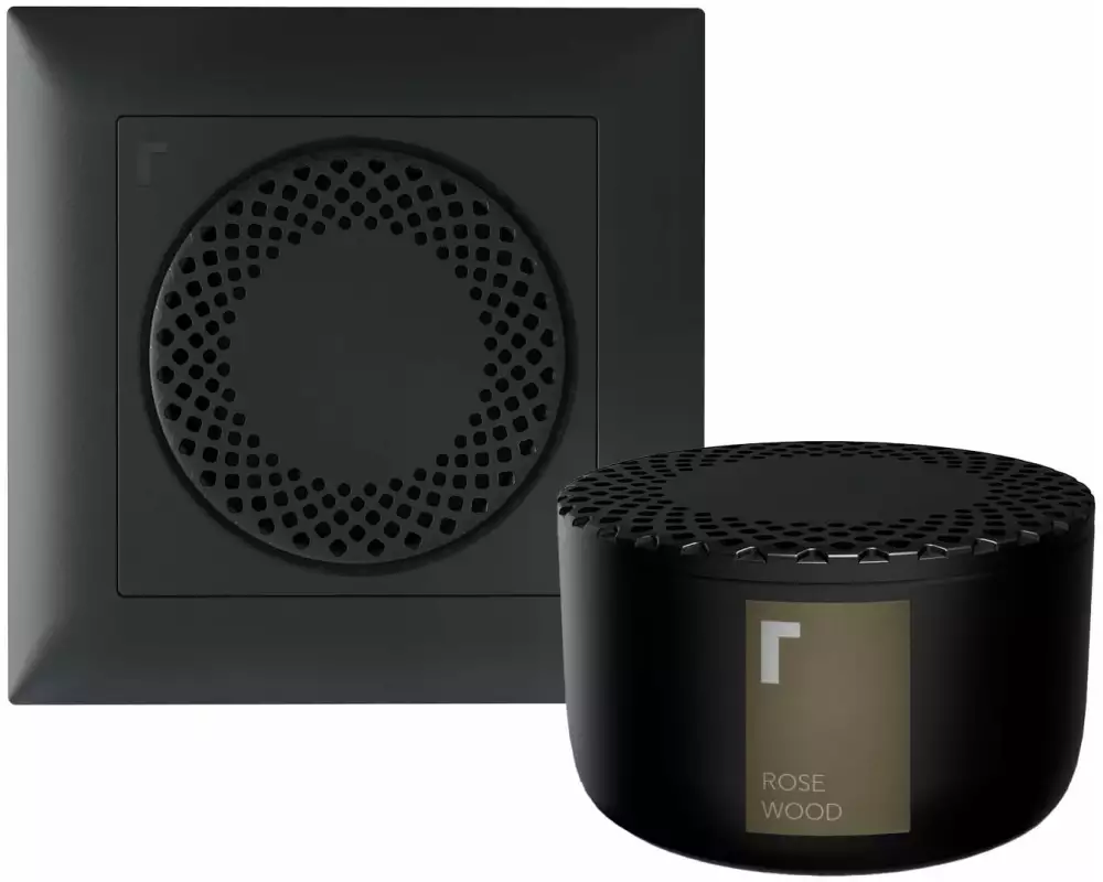Revoltab Smart Raumduft-Diffuser Starterpack 1 Schwarz, Rose Wood