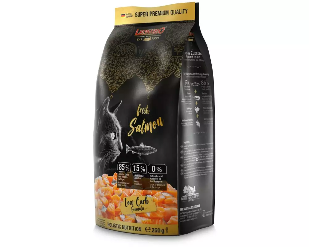 Leonardo Cat Food Trockenfutter Fresh Lachs, 250 g