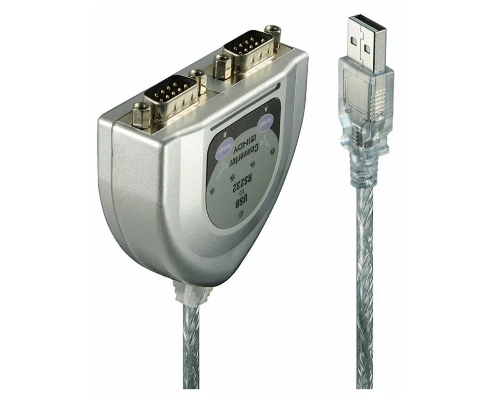 LINDY USB RS232 Converter 2 Port. Simultaneously connect two RS-232 serial devices to your USB ready PC or Mac, FTDI-Chip