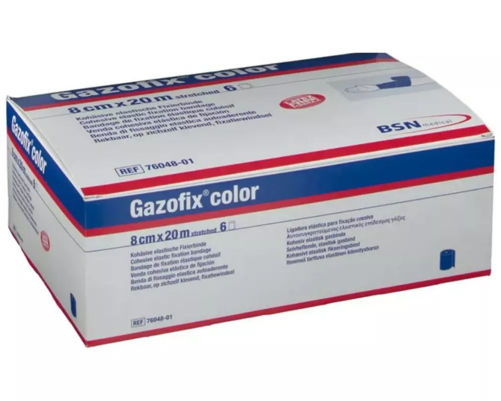 Gazofix Gazofix color Fixierbinde Gelb 8 cm x 20 m, 6 Stück