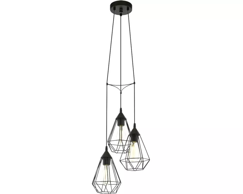 EGLO Leuchten Pendelleuchte TARBES 3x E27, 31 cm Schwarz