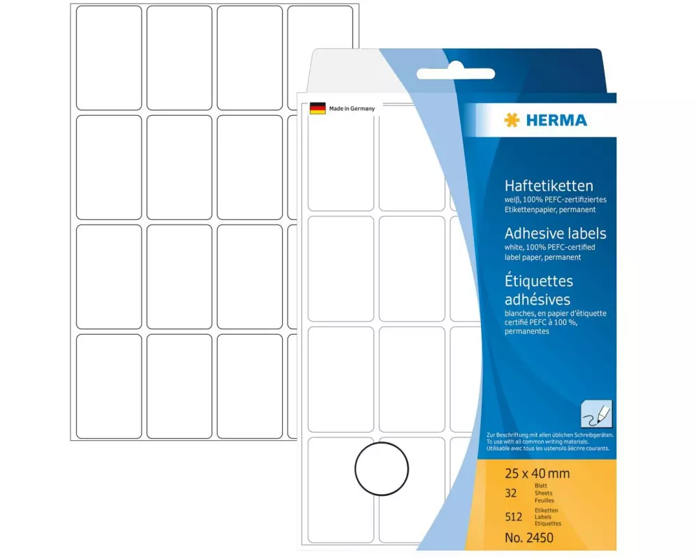 HERMA Universal-Etiketten 2.5 x 4 cm, 512 Etiketten