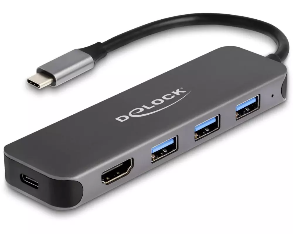 Delock Dockingstation 3x 3.1 Typ-A + 1x HDMI 4K, PD