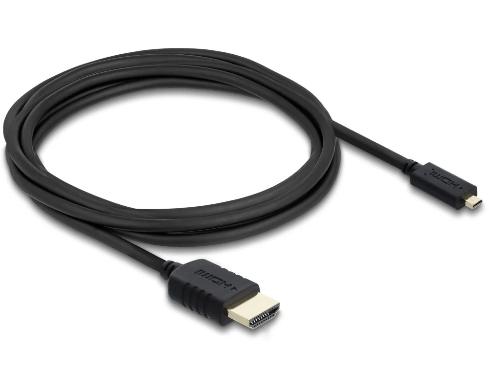 Delock HDMI Kabel Koaxial, High Speed, HDMI Stecker zu Micro