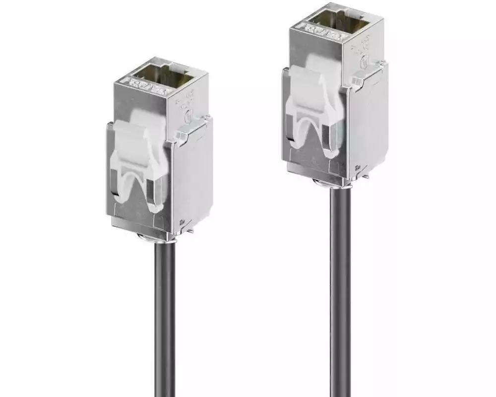 PureLink Patchkabel mediahub2 F/F Cat 6A, S/FTP, 0.3 m, Schwarz