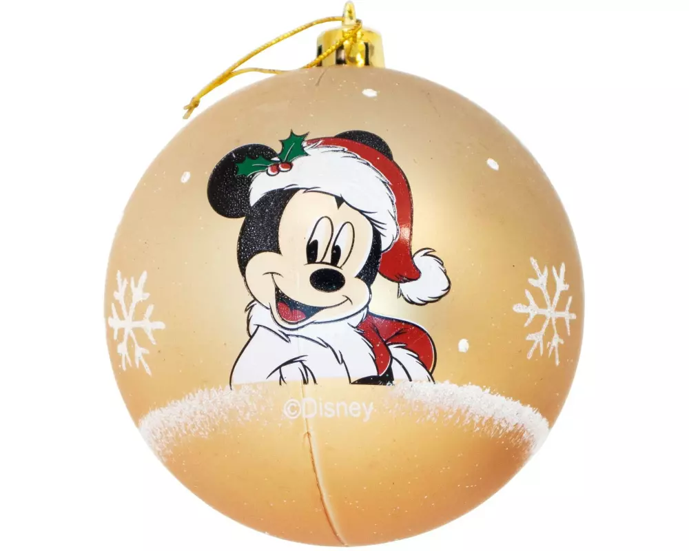 Arditex Weihnachtskugel 6 Stück, Ø 8 cm, Gold, Mickey