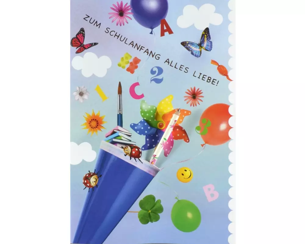 ABC Grusskarte B6 Zum Schulanfang