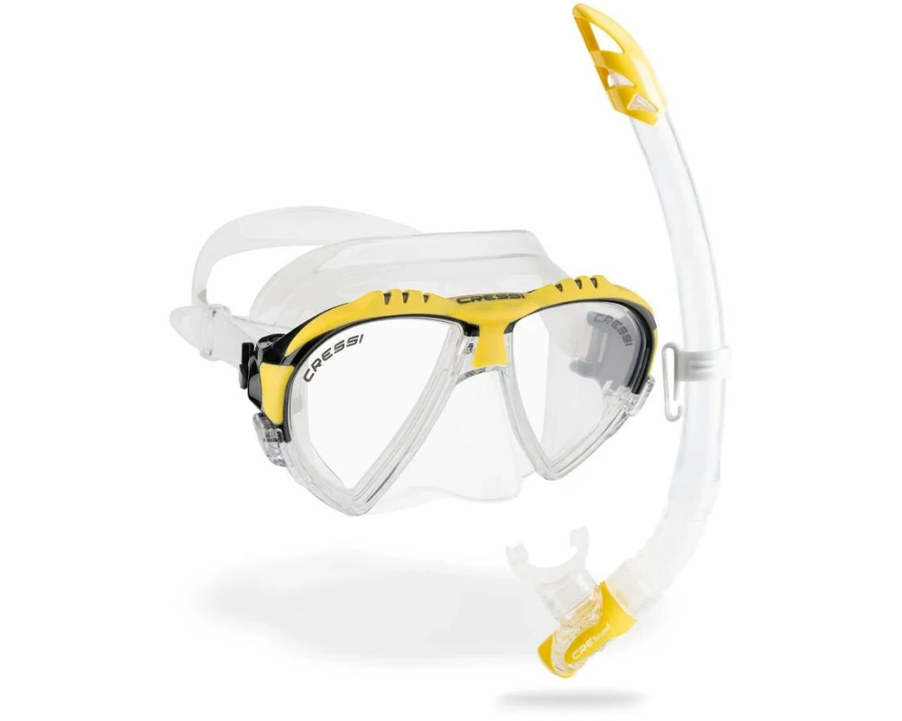 CRESSI Matrix + Gamma Schnorchel Combo Klar/Gelb