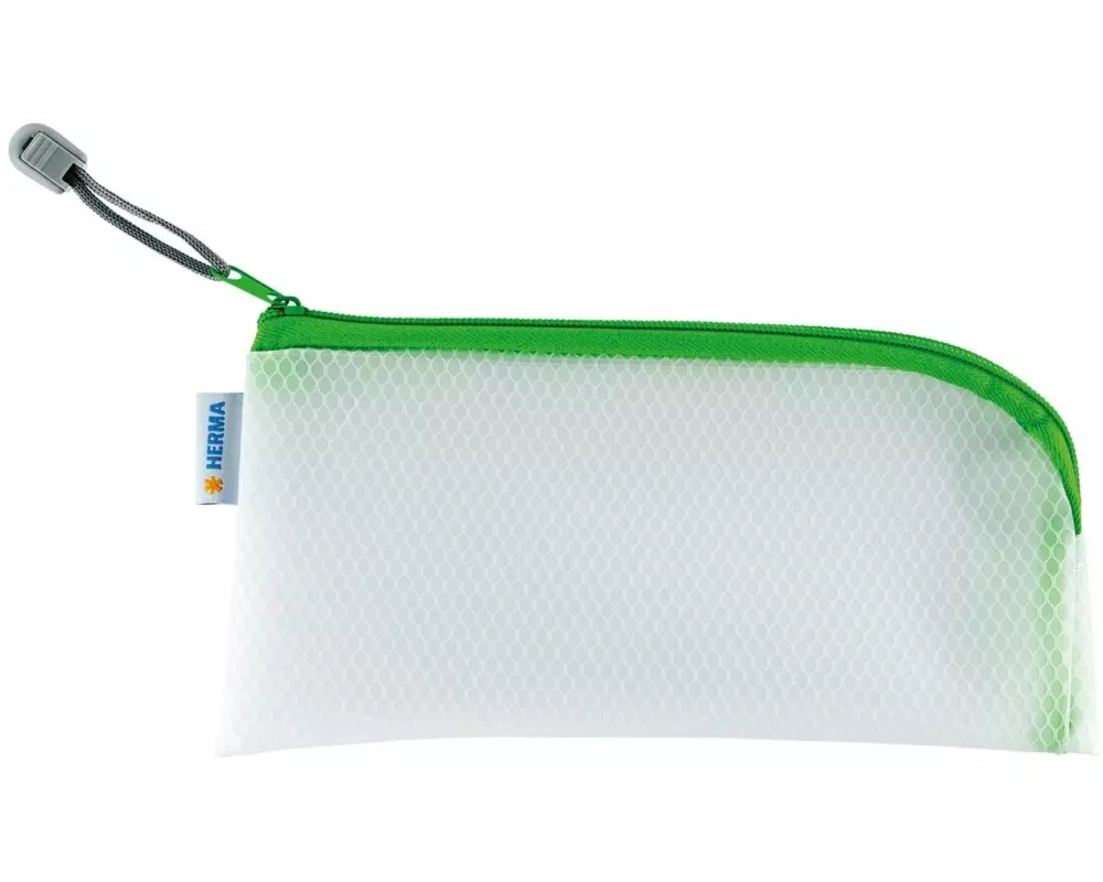 HERMA Etui Mesh Bag 23 x 11 cm, Grün/Weiss