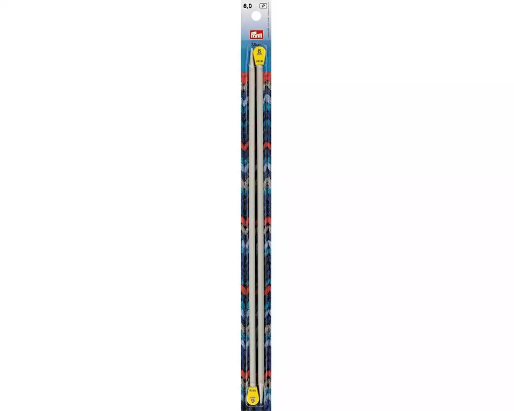 Prym Jackenstricknadel Alu, Grau 6.00 mm, 35 cm, Karte 2 Stück