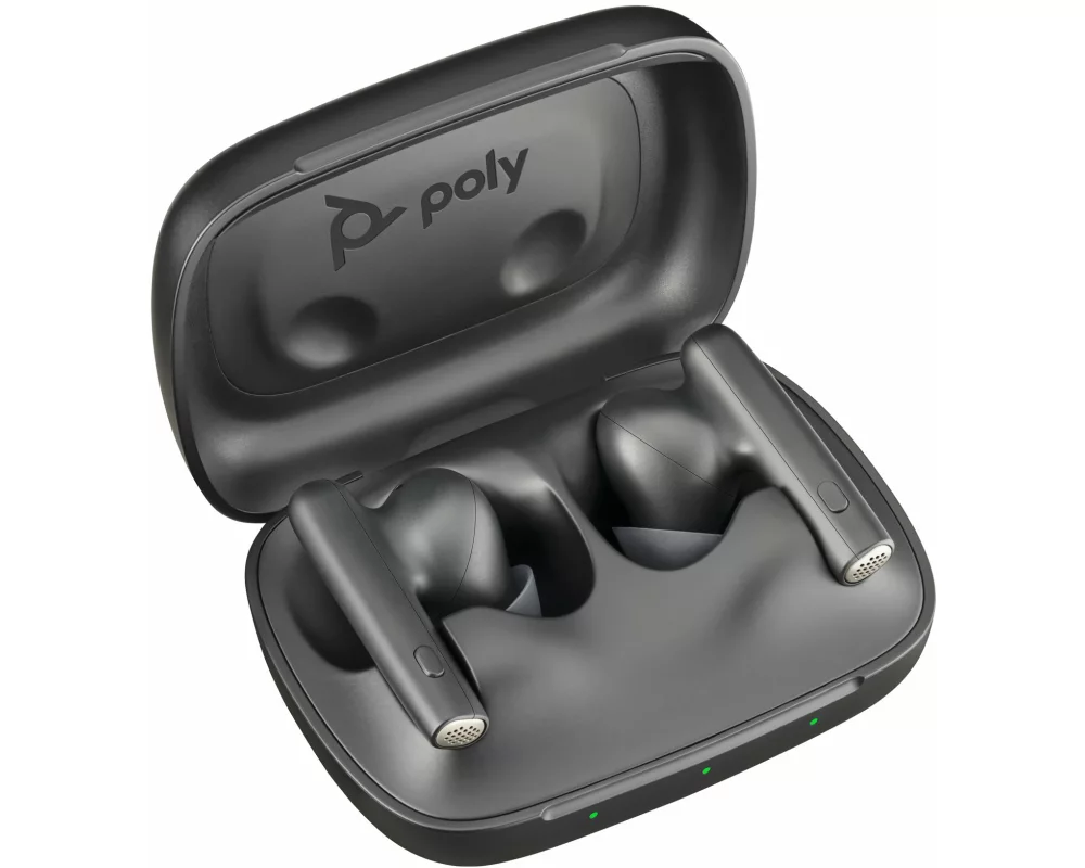 HP Poly Voyager Free 60, Carbon Black Earbuds, +Basic Charge Case