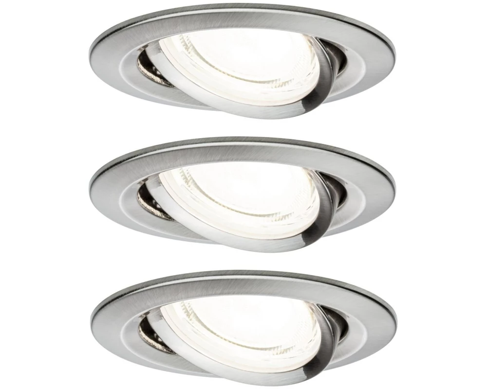 Paulmann Einbauleuchte LED Nova Plus 3-Set Eisen gebürstet