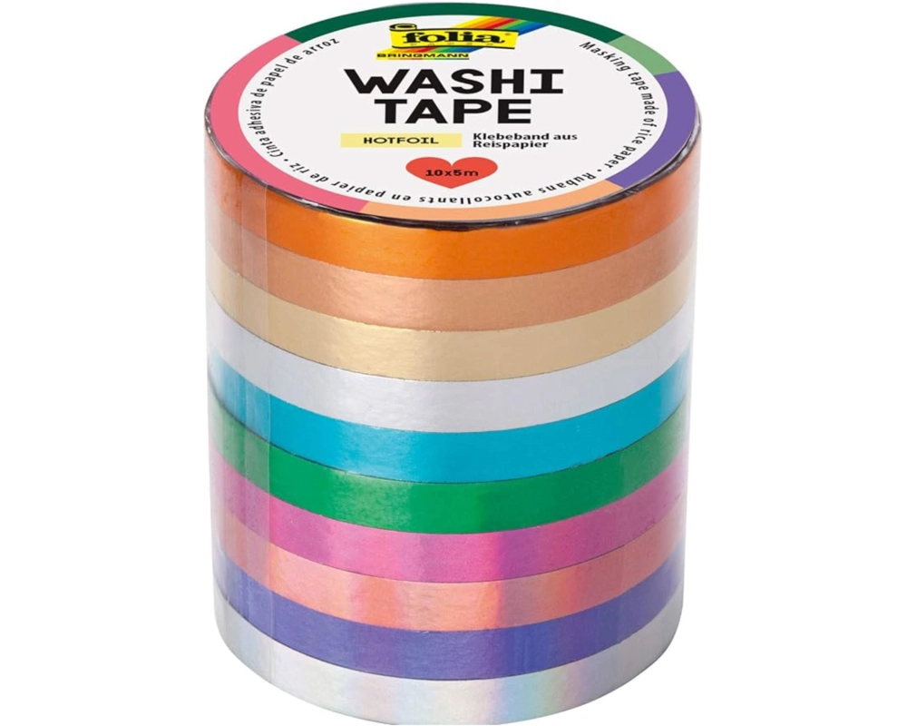 FOLIA Washi-Tape Set Hotfoil 26437 10 Stück