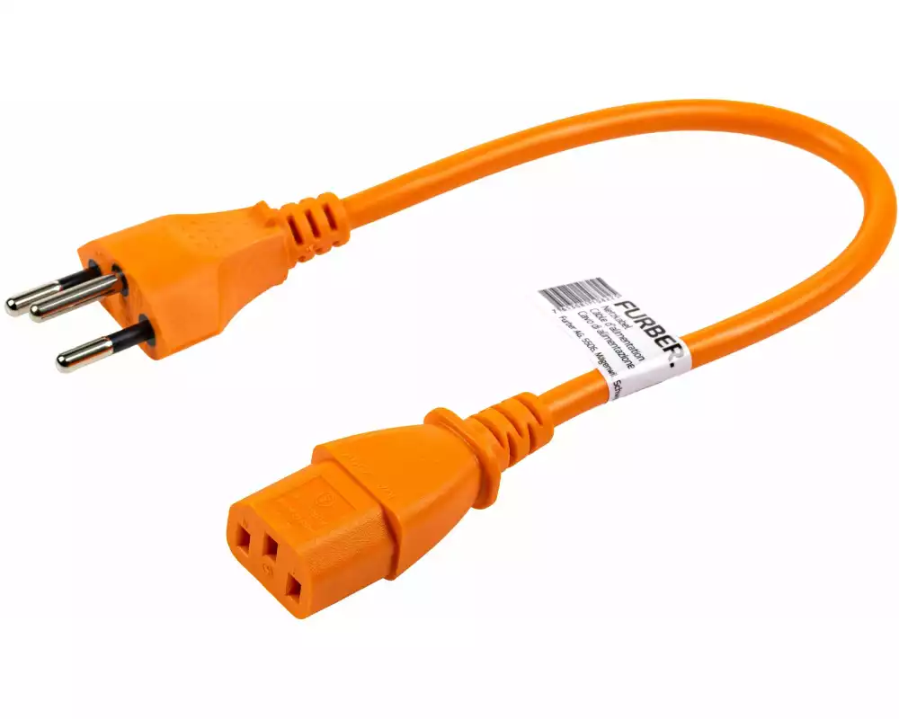 FURBER.power Netzkabel C13-T12 0.2 m Orange