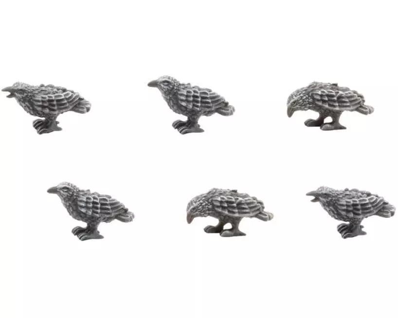 Tabletop Art Dekoration Sitting Ravens 6 Teile