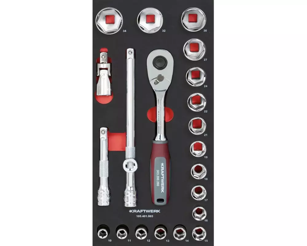 Kraftwerk Steckschlüssel-Set Pro Line 1/2" 22-teilig