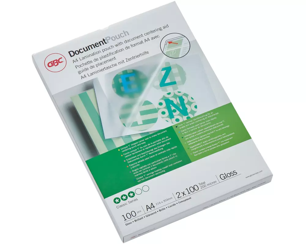 GBC Laminierfolie Premium A4 100 µm, glänzend, 100 Stück