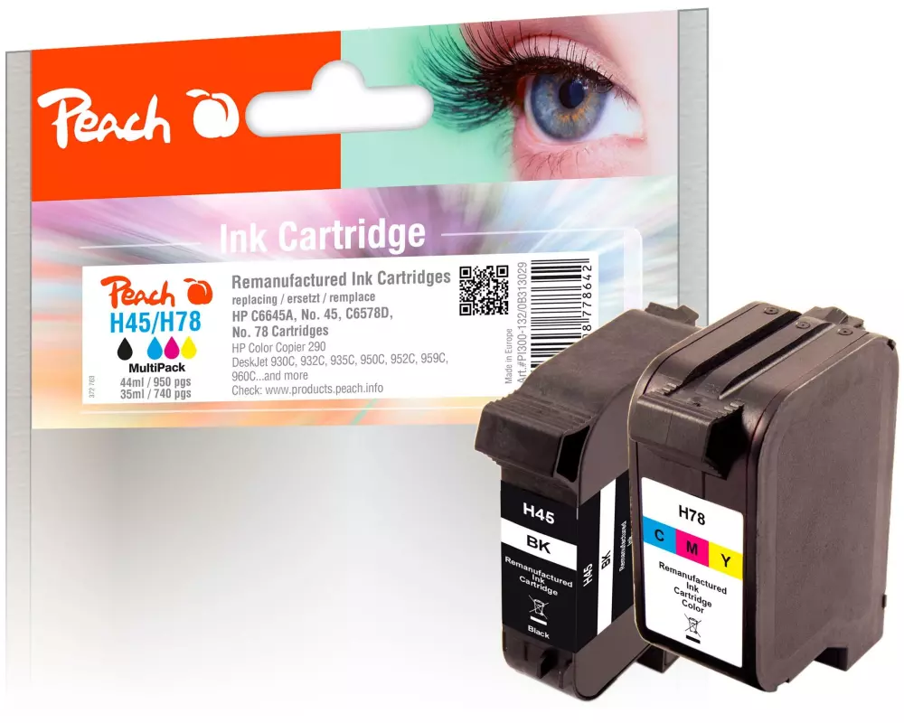 Peach Tintenset HP Nr. 45 (51645A) Color/BK