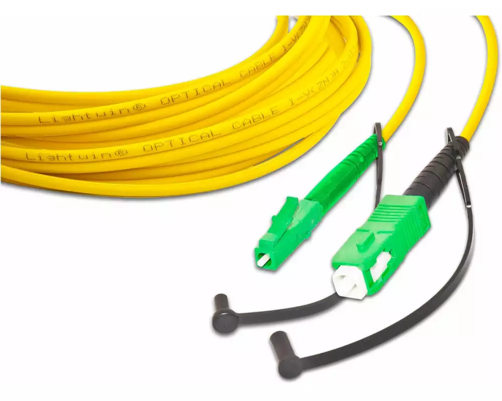 Lightwin LWL-Patchkabel SM LC/APC – SC/APC, OS2, Simplex, 3 m