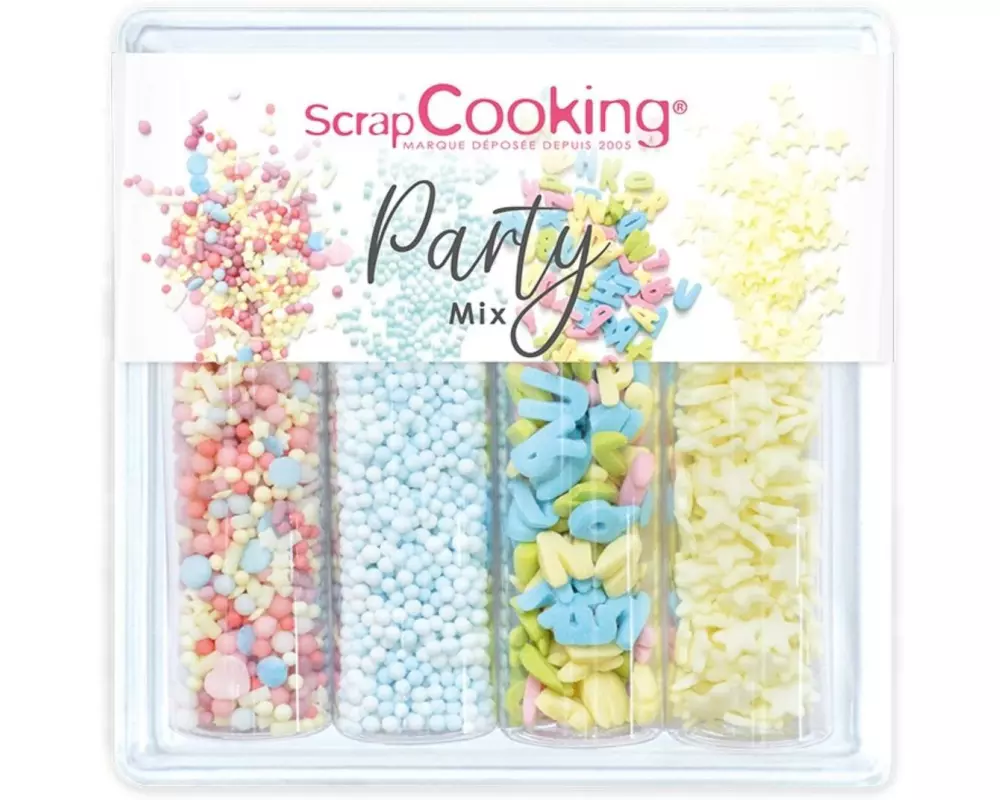 ScrapCooking Zuckerstreusel Mix Party Bunt 65 g, 4 Stück