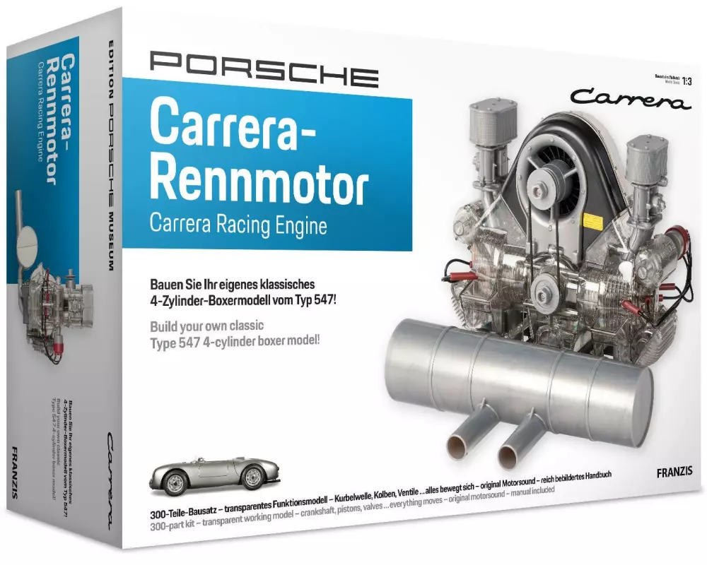 Franzis Bausatz Porsche Carrera-Rennmotor Typ 547 1:3, DE/EN