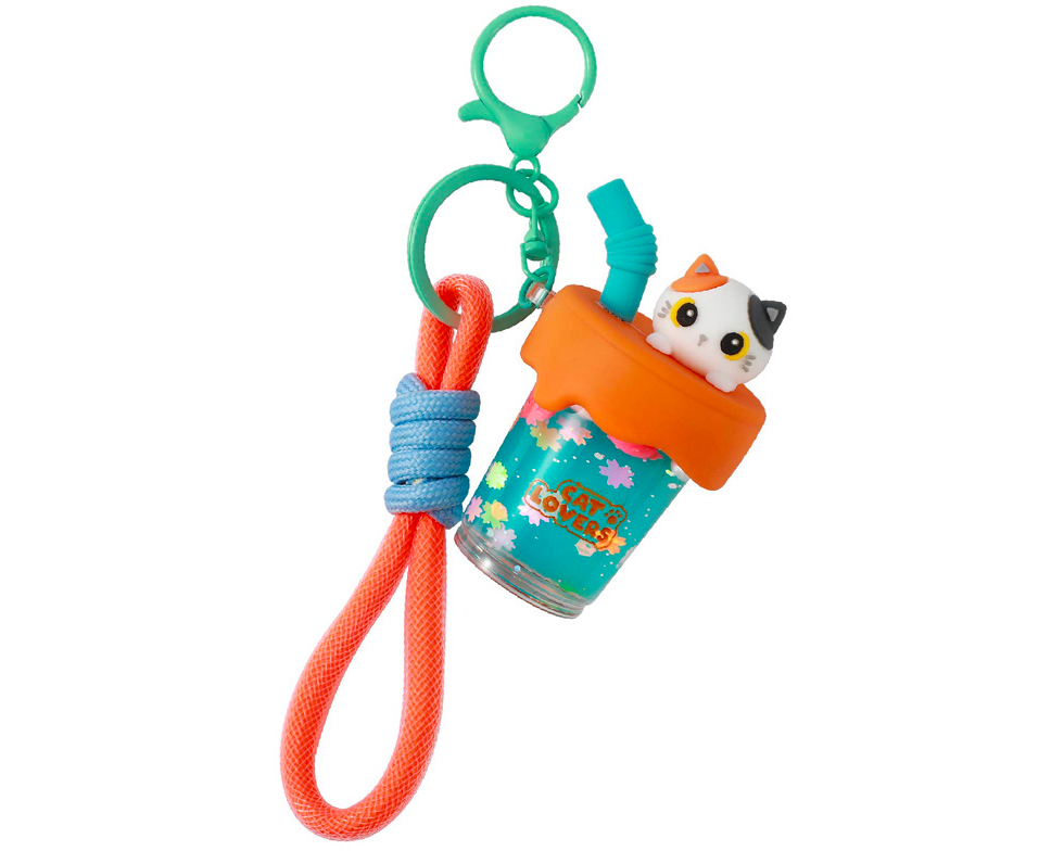 I-TOTAL Schlüsselanhänger Bubble Tea XL3077 Orange Cat