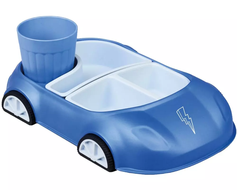 BioLoco Kindergeschirrset Car blue lightning